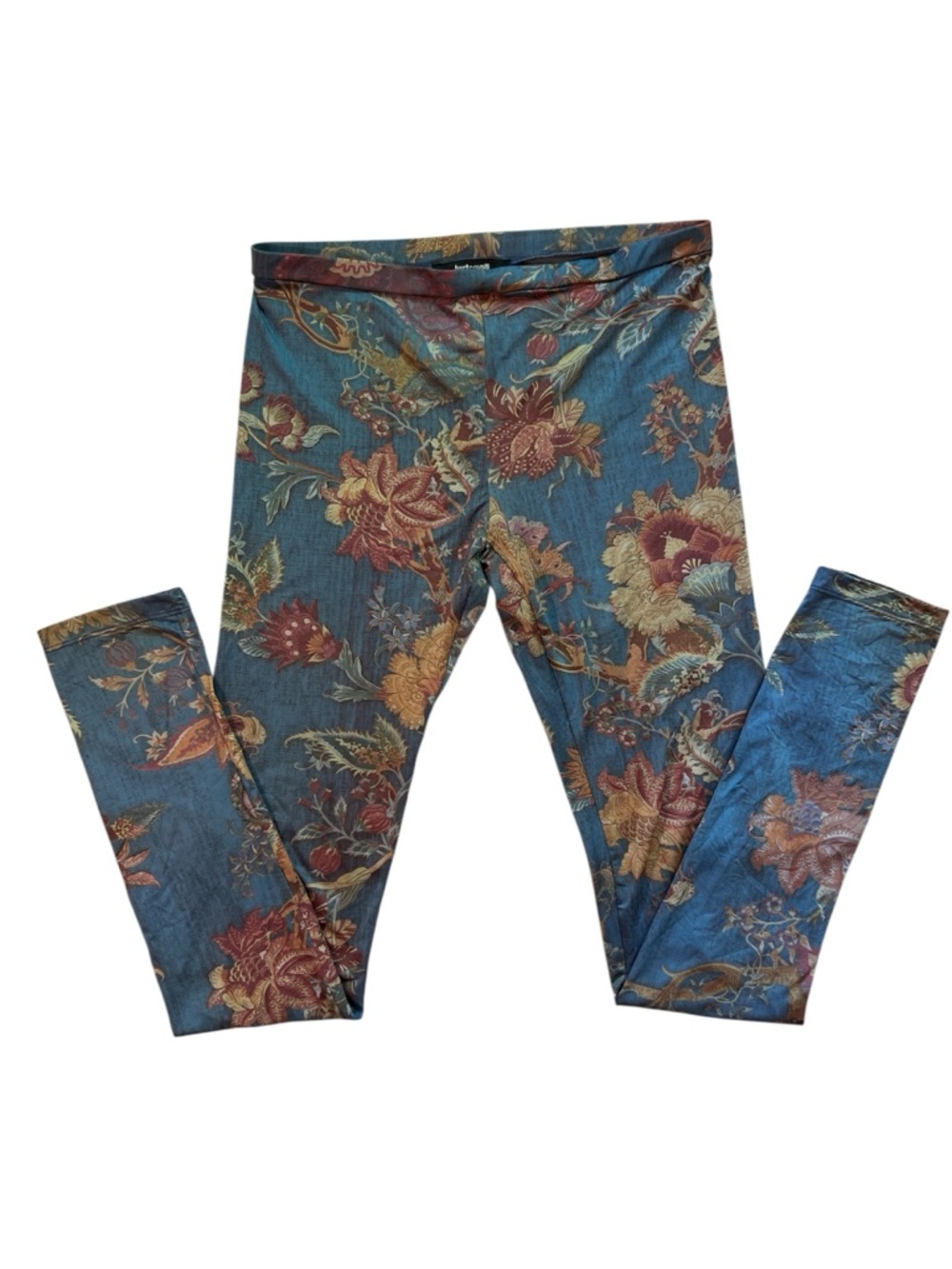 Just Cavalli Blue Floral-Accented Leggings